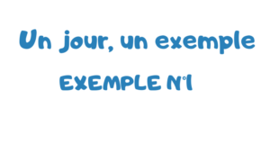 Un jour, un exemple de synthèse pour les TPE