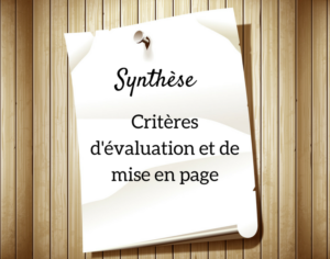 Synthèse_Critères d'évaluation et de mise en page