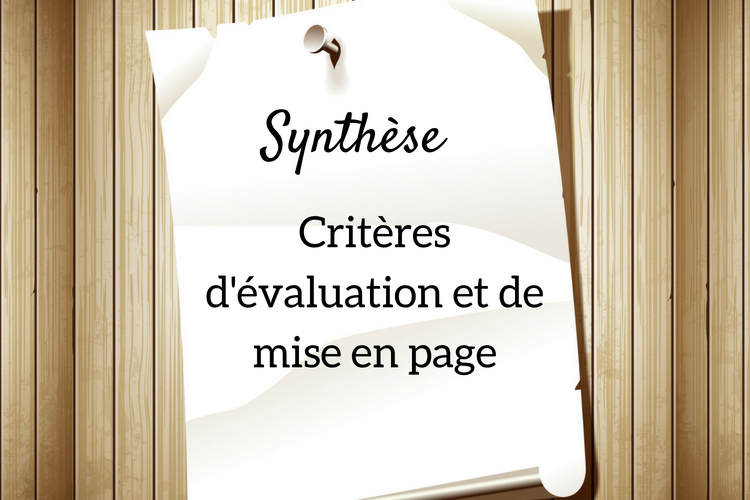 Synthèse_Critères d'évaluation et de mise en page